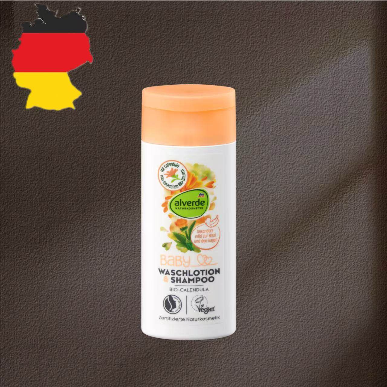 德国代购【满300包邮】alverde宝宝金盏花沐浴露洗发水旅行装50ml