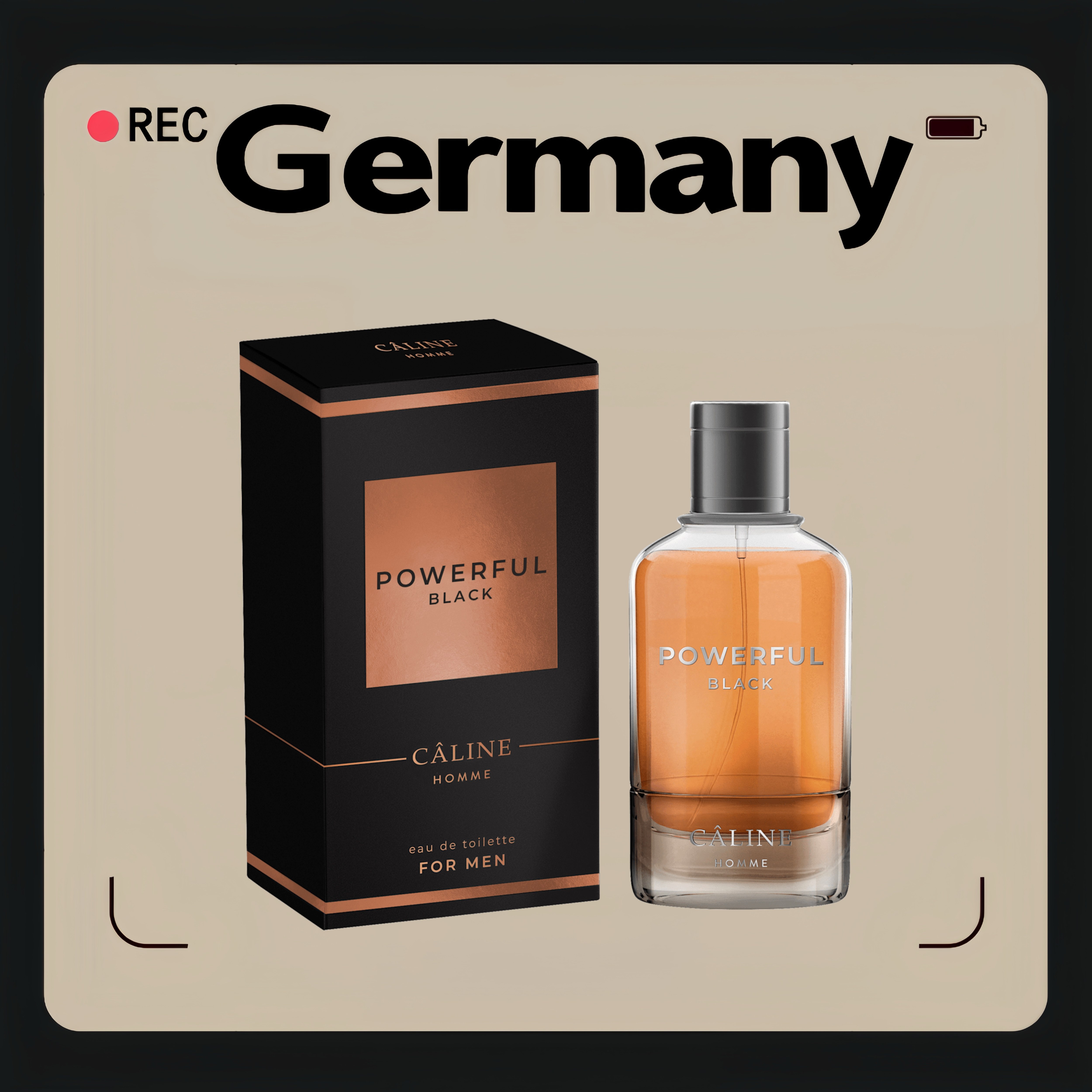 德国代购【全场满300包邮】CALINE黑色力量EDT男士香水60ml