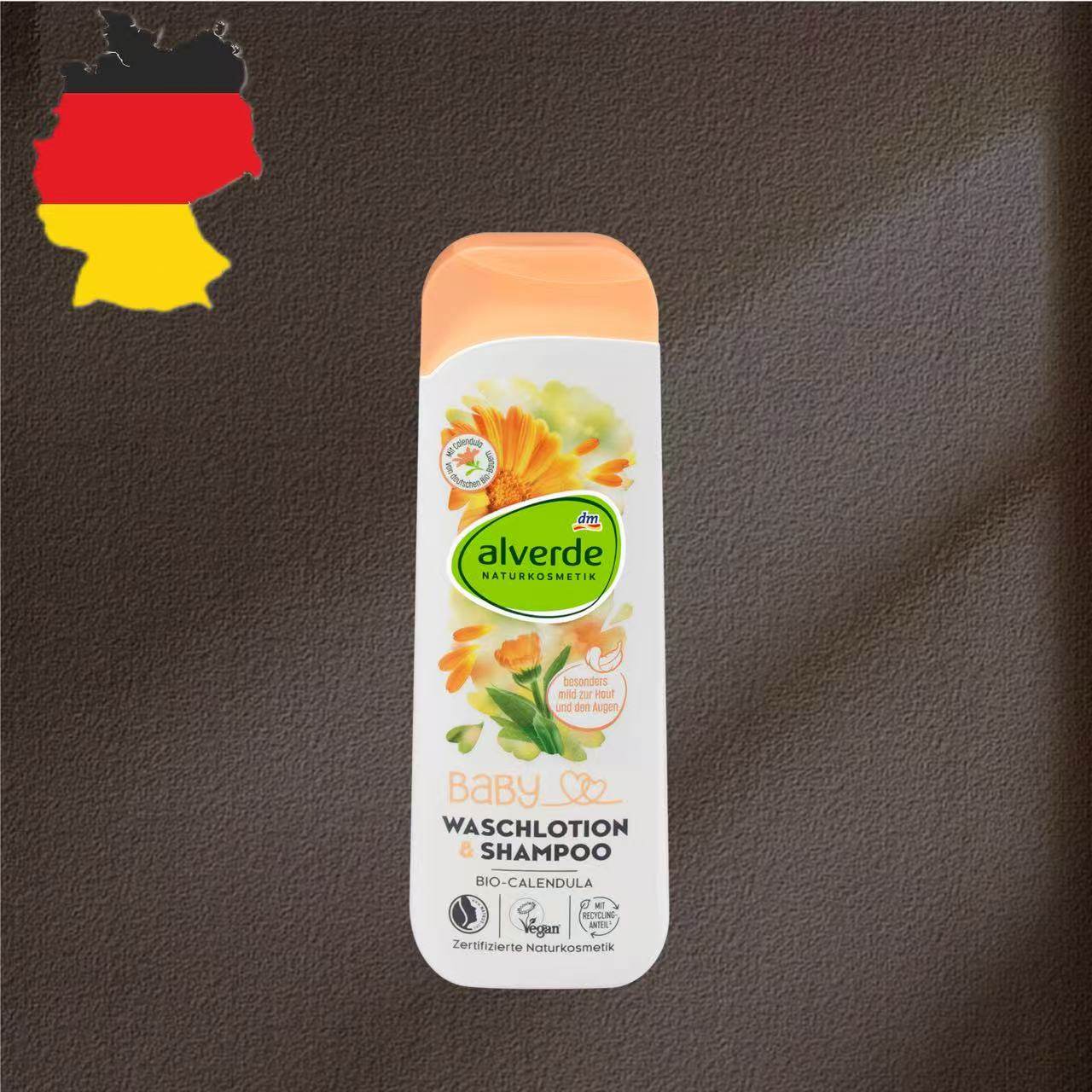 德国代购【满300包邮】alverde宝宝金盏花洗发水沐浴露250ml