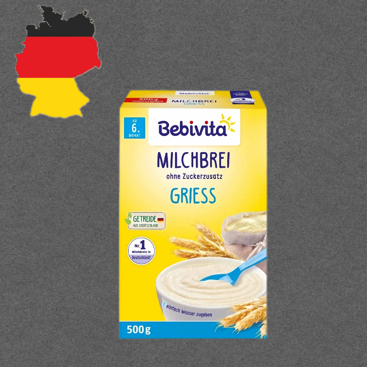 德国代购【全场满300包邮】bebivita6个月+粗麦奶糊500g