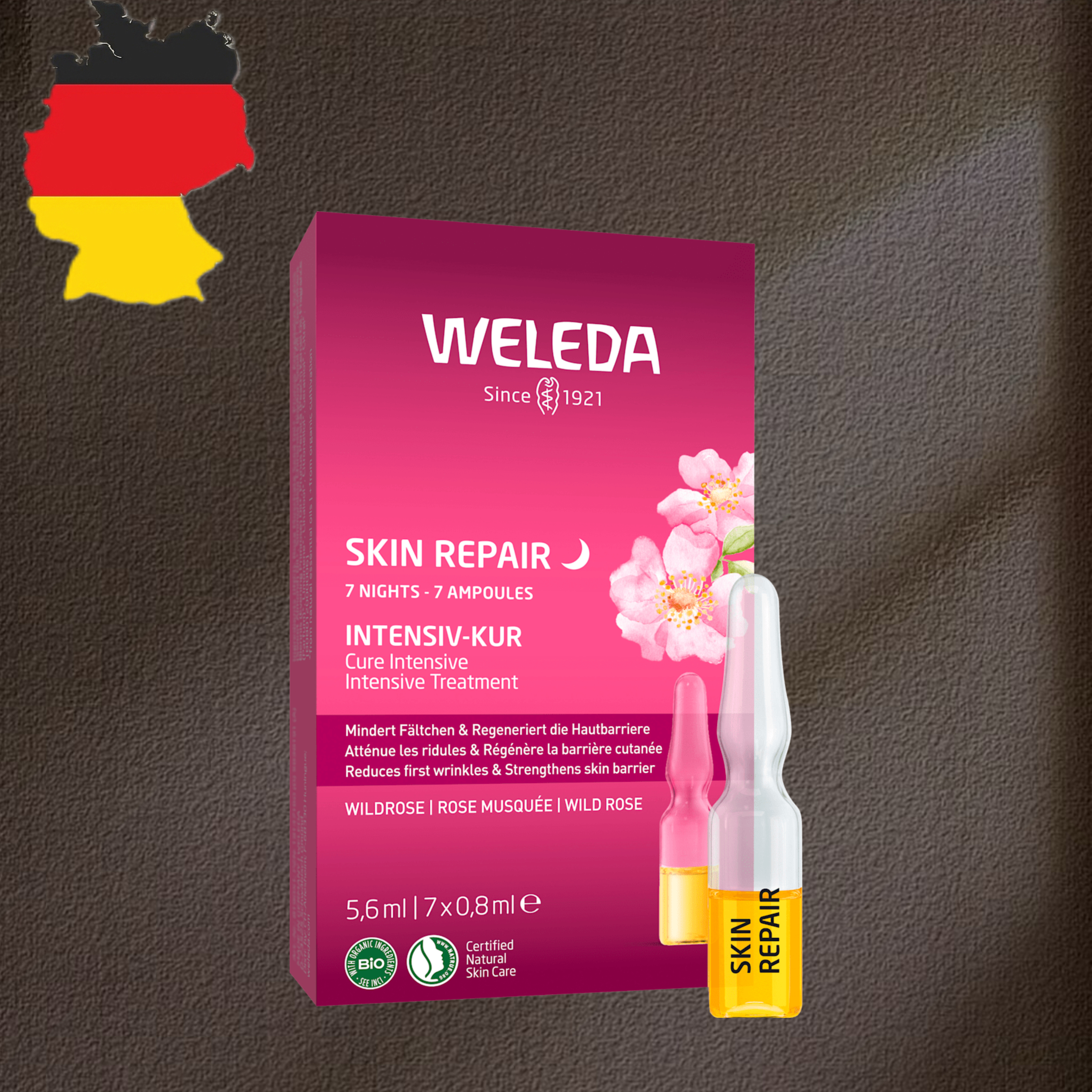 德国代购【 全场满300包邮】WELEDA野蔷薇安瓿5.6ml