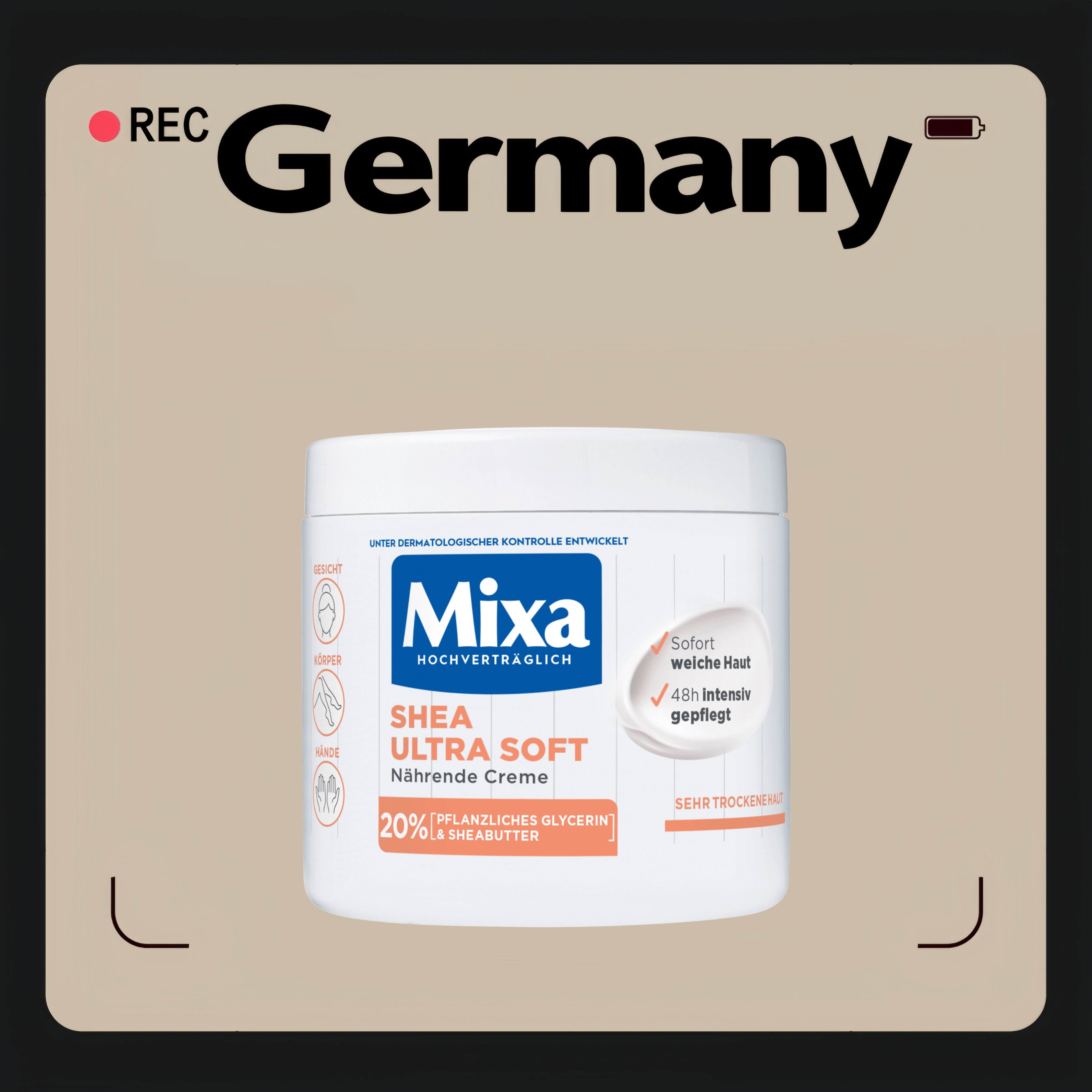 德国代购【全场满300包邮】Mixa乳木果油护理乳400ml