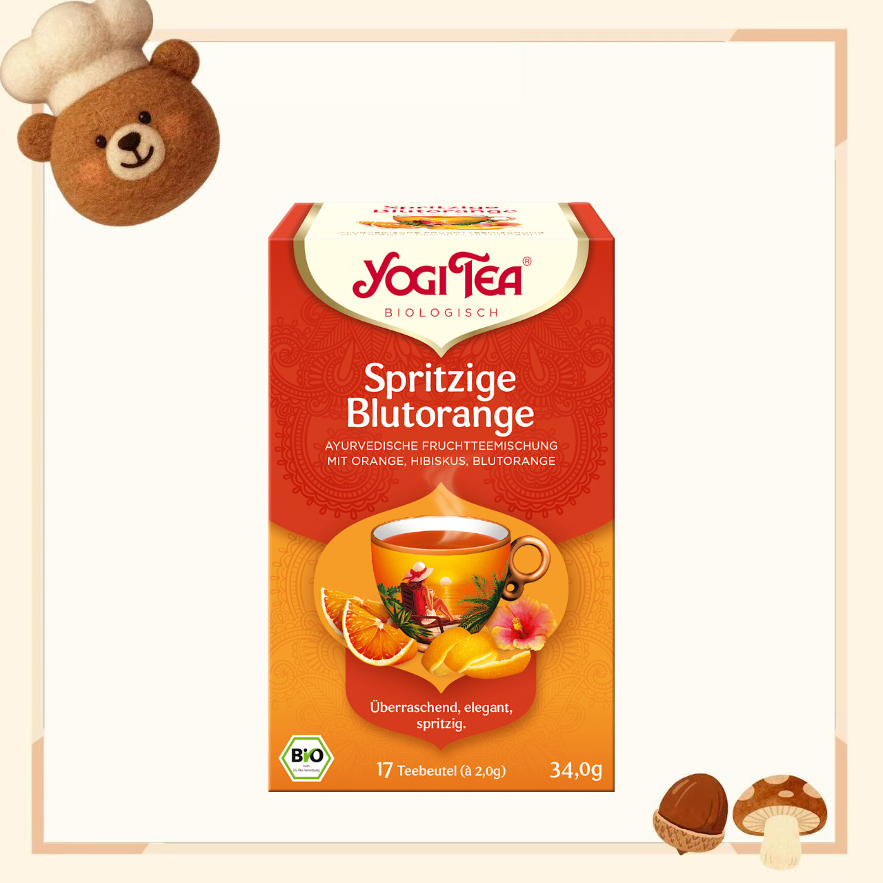 德国代购【全场满300包邮】YOGI TEA有机甜橙蔷薇果草本茶34g,茶,代用/花草茶,淘宝优惠券,粉丝福利购,淘宝优惠卷