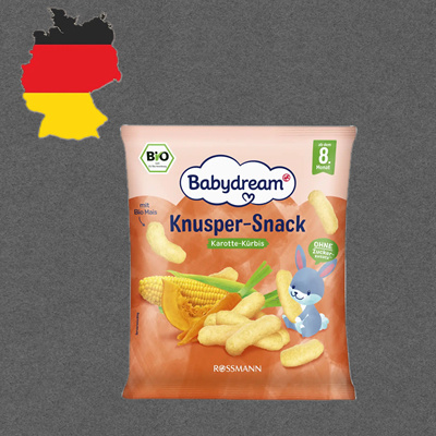 德国代购【满300包邮】babydream8个月+有机玉米南瓜脆脆棒30g