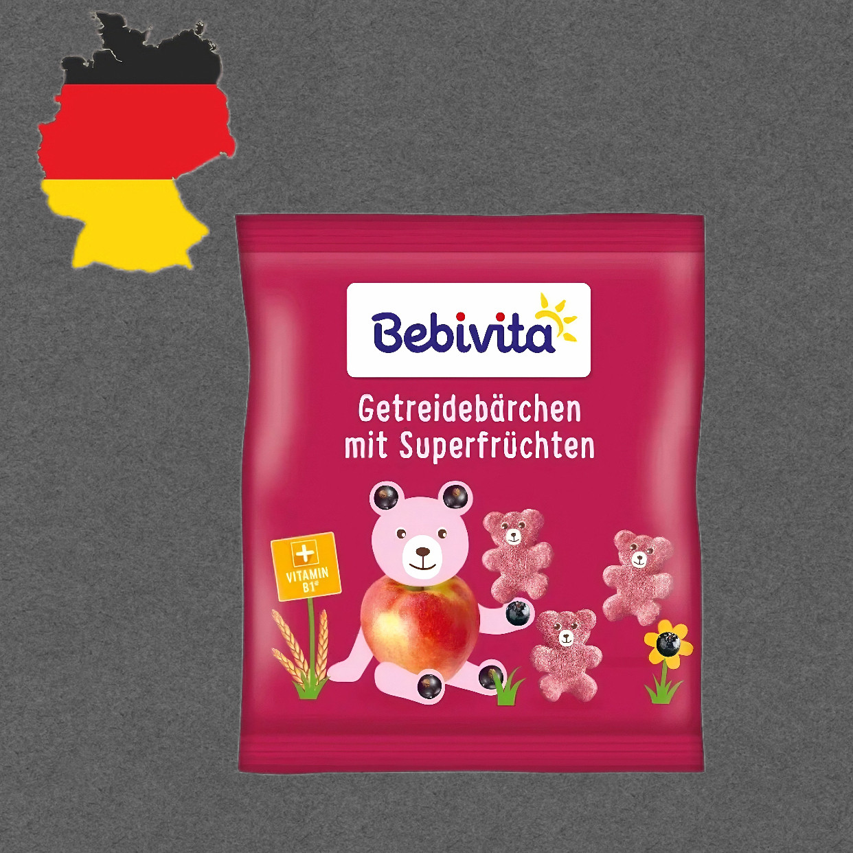 德国代购满300包邮Bebivita1岁+杂粮果味小熊脆30g