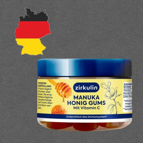德国代购【全场满300包邮】zirkulin麦卢卡蜂蜜口香糖75g