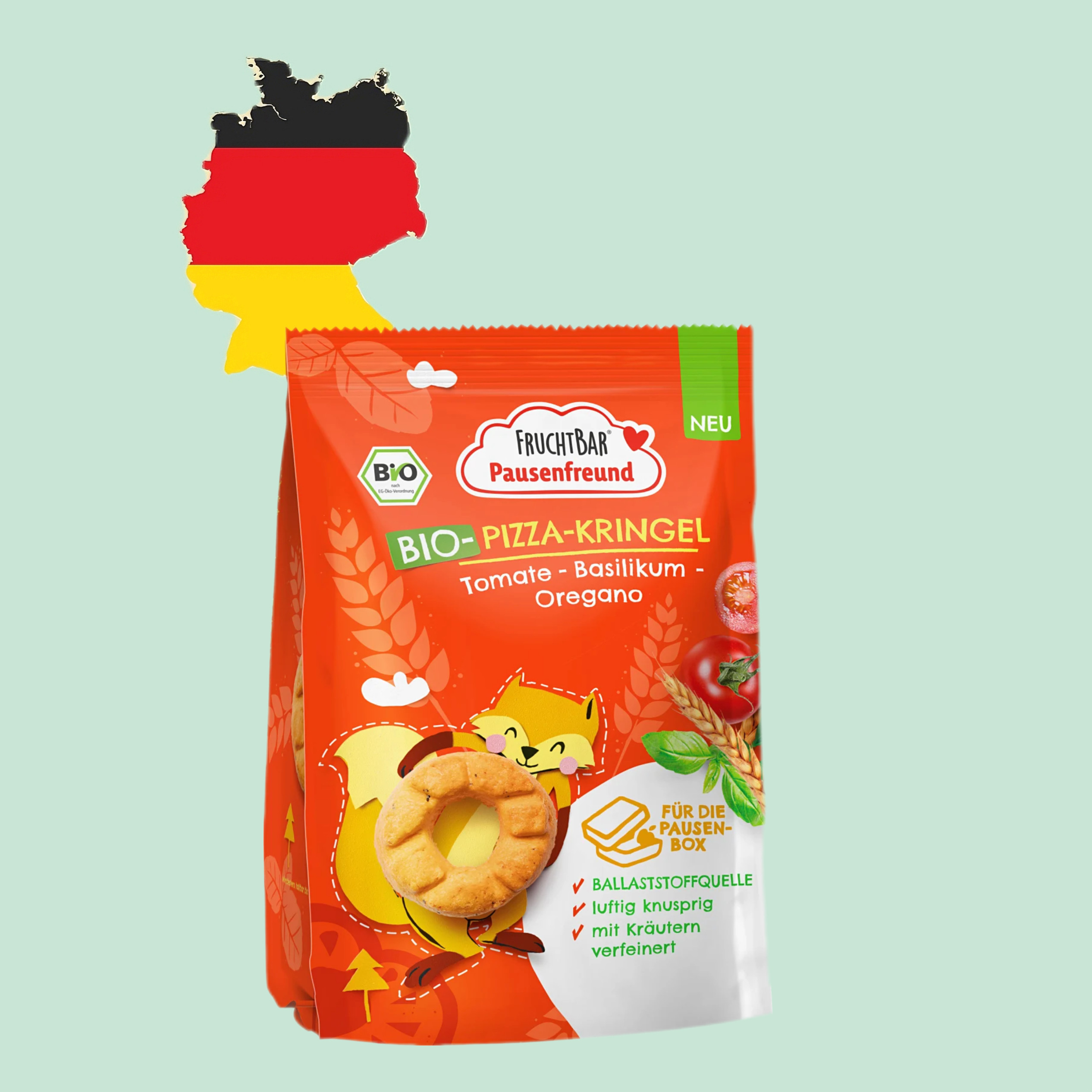 德国代购满300包邮fruchtbar福乐蓓3岁+有机披萨圈曲奇饼干80g