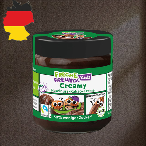 德国代购满300包邮Freche Freunde3岁+有机榛子可可椰枣抹酱180g