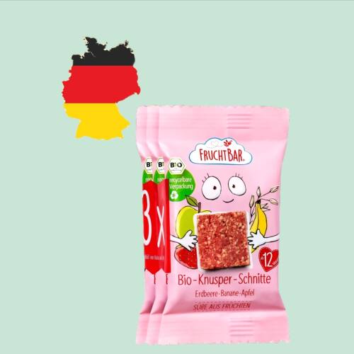 德国代购【全场300包邮】fruchtbar福乐蓓1岁+草莓香蕉谷物棒69g