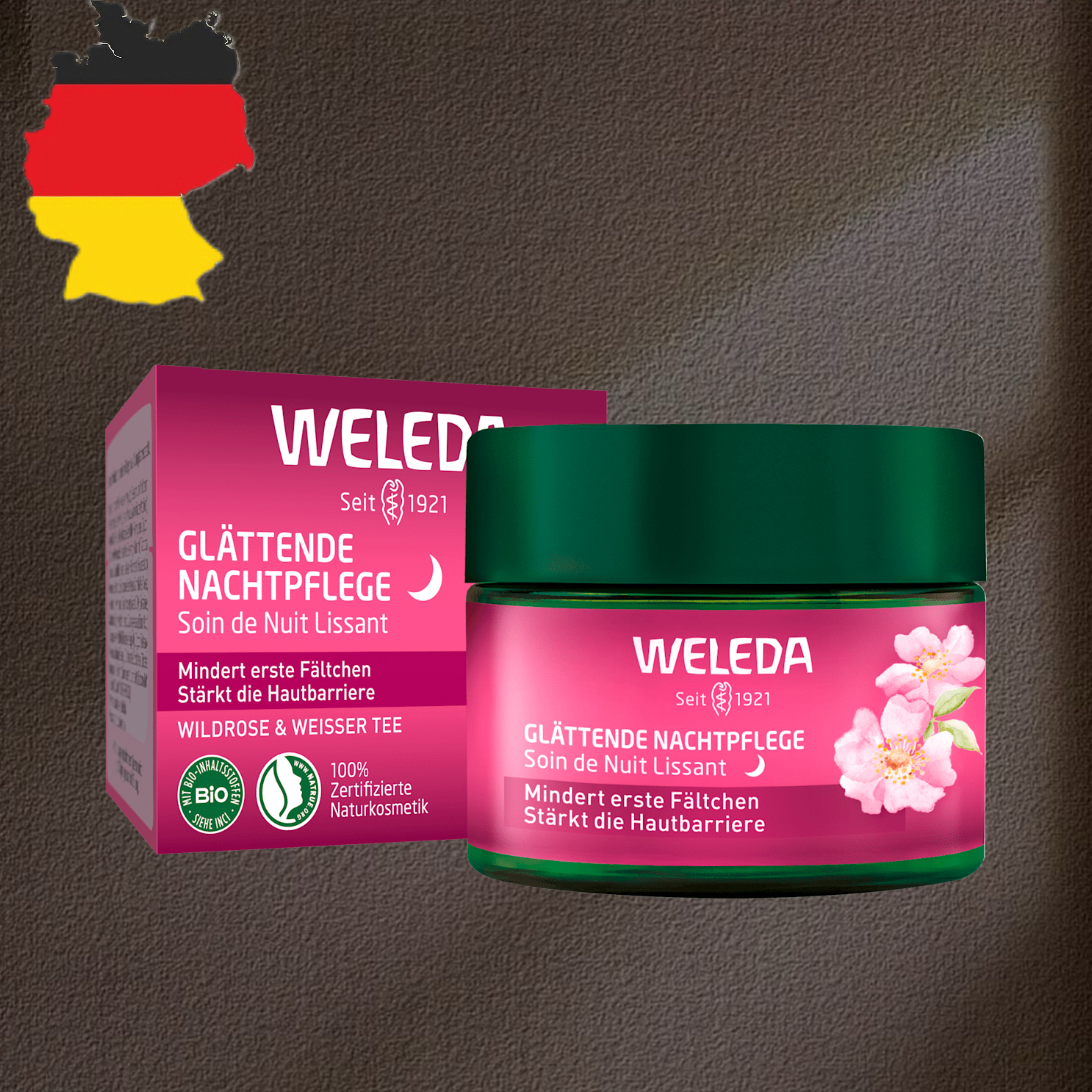 德国代购【全场满300包邮】WELEDA野蔷薇白茶晚霜40ml