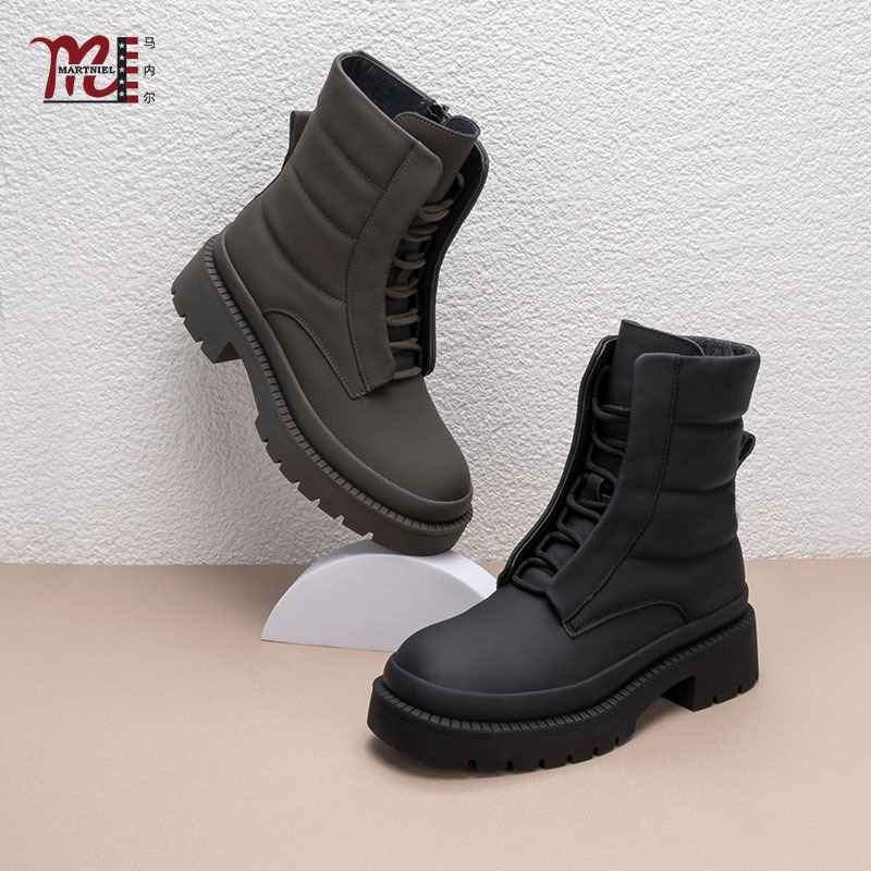 瘦瘦靴粗跟马内尔休闲