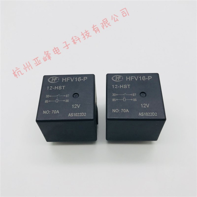 HFV16-P-12-HST 012VDC一组常开4脚70A14VDC焊脚宏发汽车继电器HF