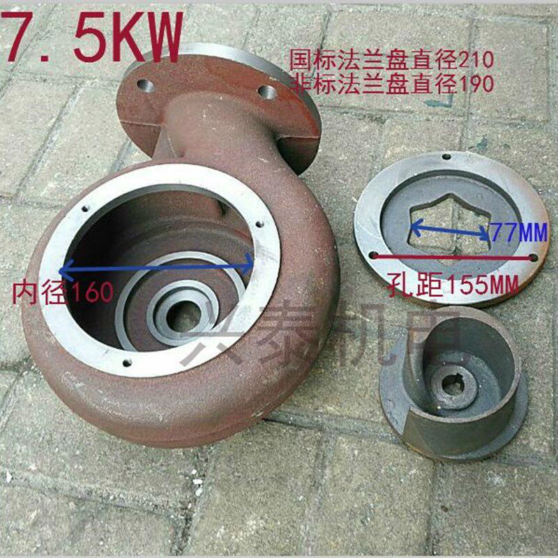 7.5KW切割式污水泵抽化粪池泵头25*160切割泵叶轮中间盖切割底座图片