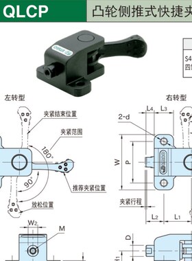 夹具凸轮侧推式快捷型QLCP定位固定零件工件夹紧横压型压紧器夹具