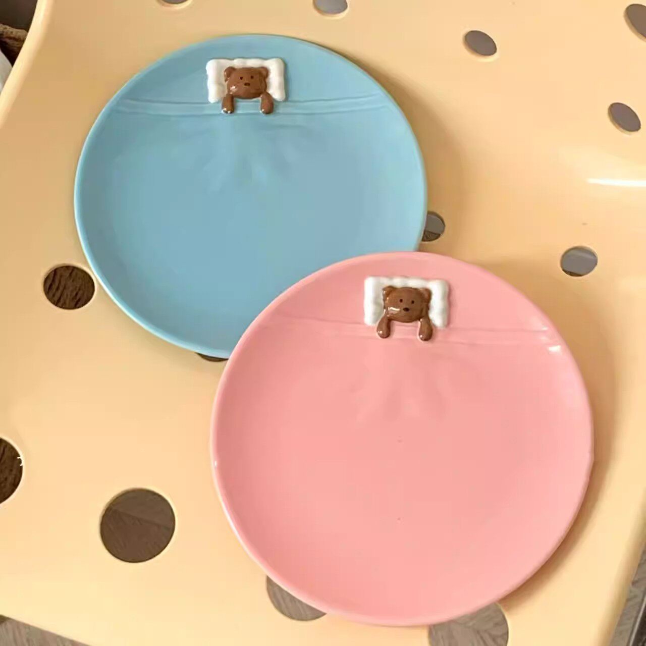 可爱小熊陶瓷早餐盘高颜值餐具