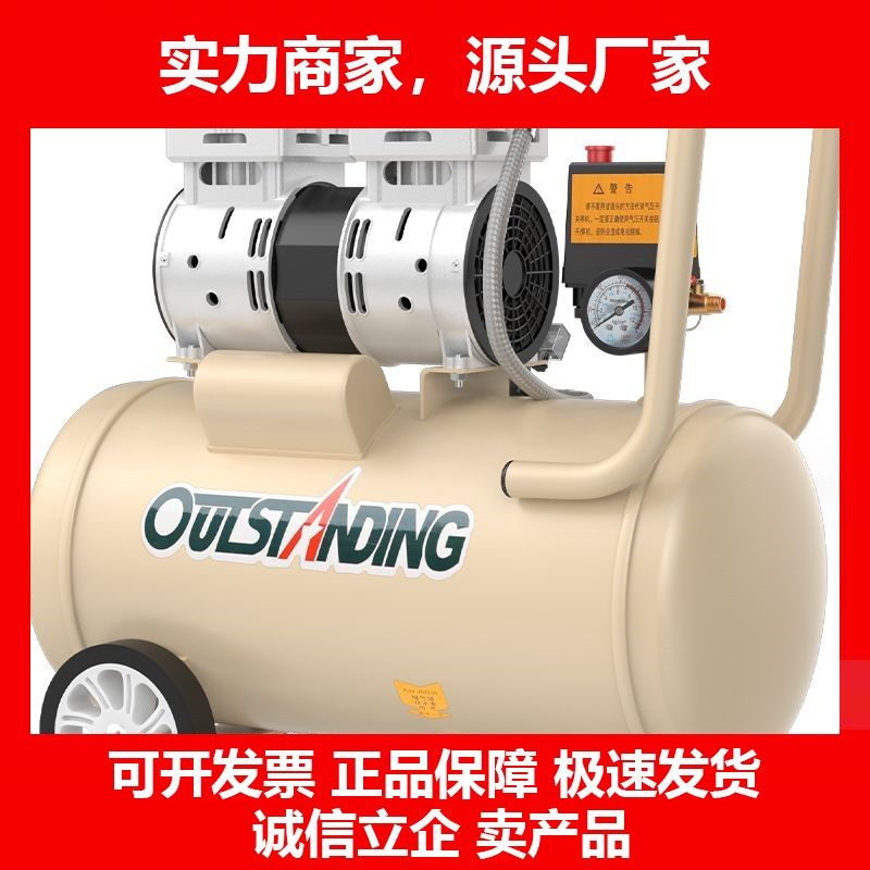 德国十大品牌气泵空压机小型空气压缩机充气无油静音220V木工喷漆