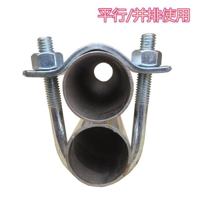 大棚并排一字加长u型丝单u型管卡u型卡平行卡限位栏卡扣镀锌u型丝