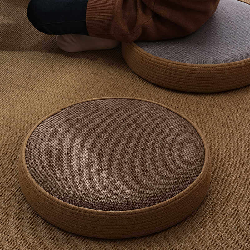 日式蒲团坐垫榻榻米垫子圆形家用地上客厅阳台打坐禅修垫跪垫拜佛