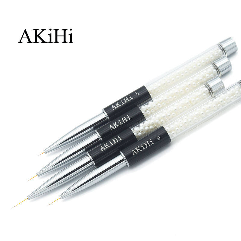 美甲勾线条笔指甲油胶拉线笔 超细画花笔拉花彩绘笔刷工具套装