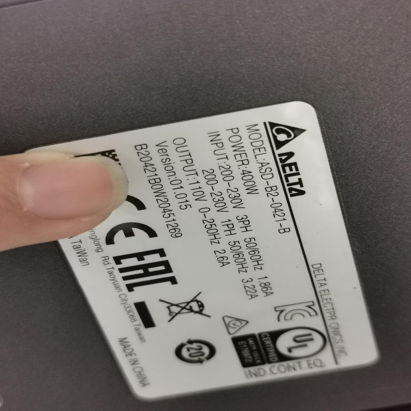 台达400w单驱动 ASD-B2-0421-B成色漂（卡套电子）