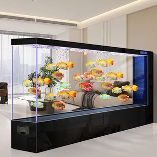 玻璃鱼缸客厅家用新款 屏风隔断大型墙落地水族箱免换水生态金鱼缸