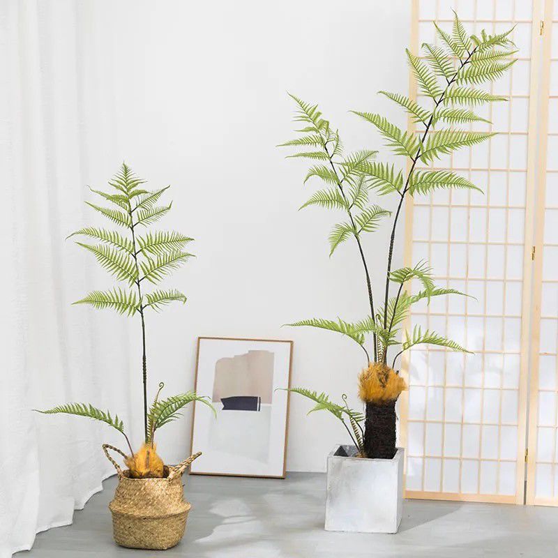 北欧风仿真金丝猴头蕨绿植室内假绿植盆栽客厅摆件仿生树造景装饰