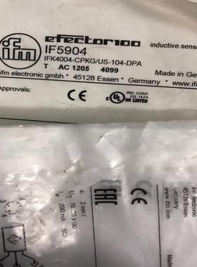 （议价）M易福门IF5904光电开关传感器德国原装进口，库存现货