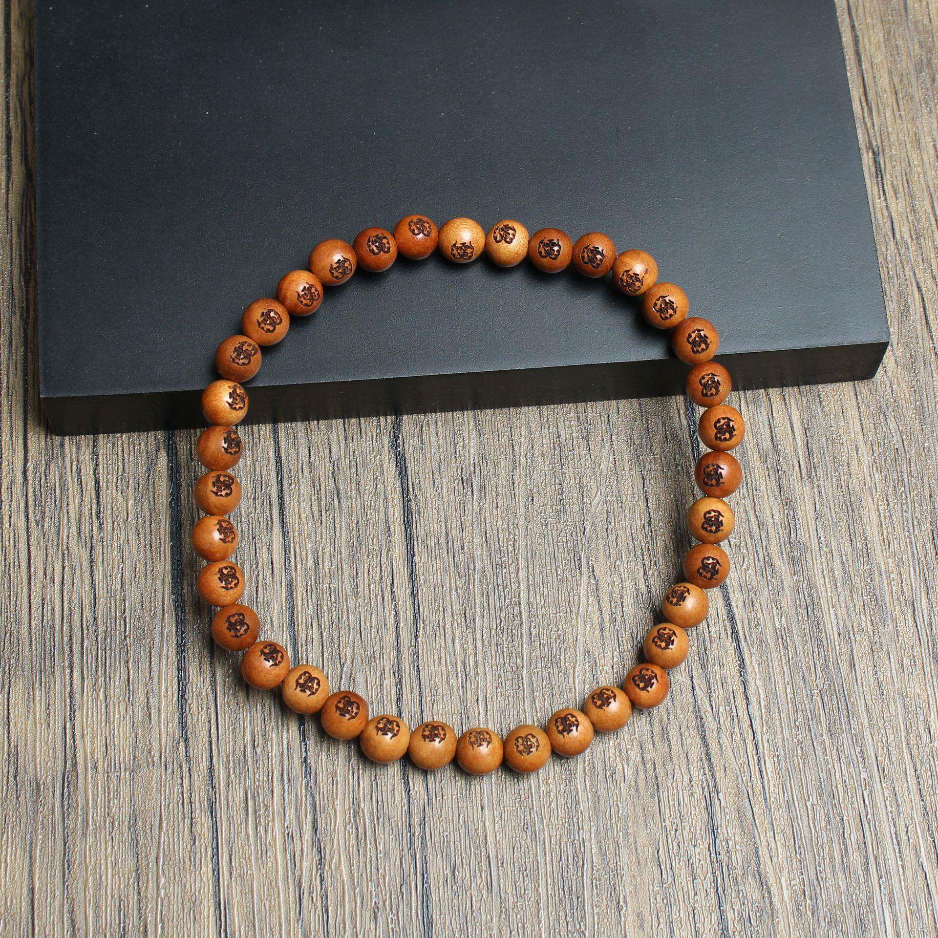 雷击枣木佛珠手串手持三十六雷36雷雕刻佛珠每一颗都有雷字道家