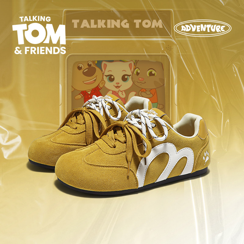 会说话的汤姆猫鞋子男鞋黄色德训鞋男款情侣赛车鞋男生休闲板鞋潮,流行男鞋,德训鞋,淘宝优惠券,粉丝福利购,淘宝优惠卷