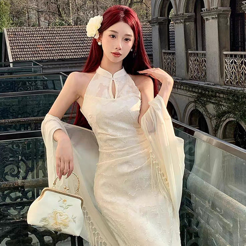 新中式流苏雪纺防晒旗袍外套开衫