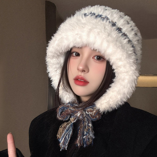 毛绒护耳帽子冬日暖颜又显脸小！