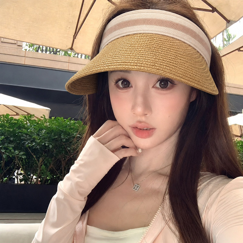 江疏影同款空顶防晒帽子女款2026