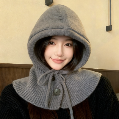 2025新款冬季灰色巴拉克拉法帽子
