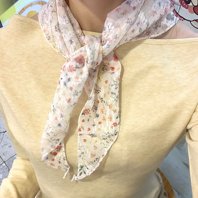 韩系小碎花多巴胺春夏丝巾女头巾