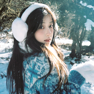 东北旅游毛茸保暖耳罩女白色简约防寒耳包冬骑车防冻可爱耳捂耳套