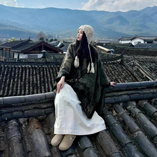 白色手工钩花帽子女2026秋冬新款