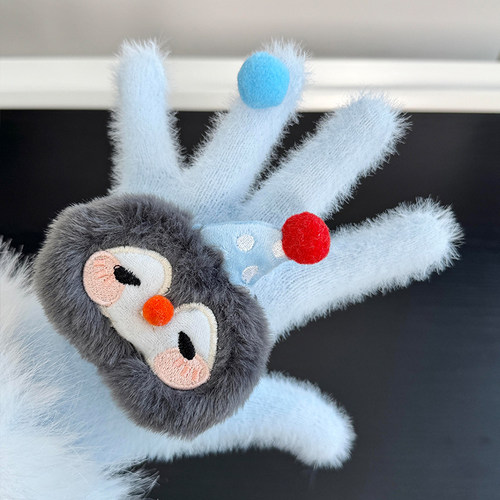 纯色可触屏骑车手套冬季防寒保暖