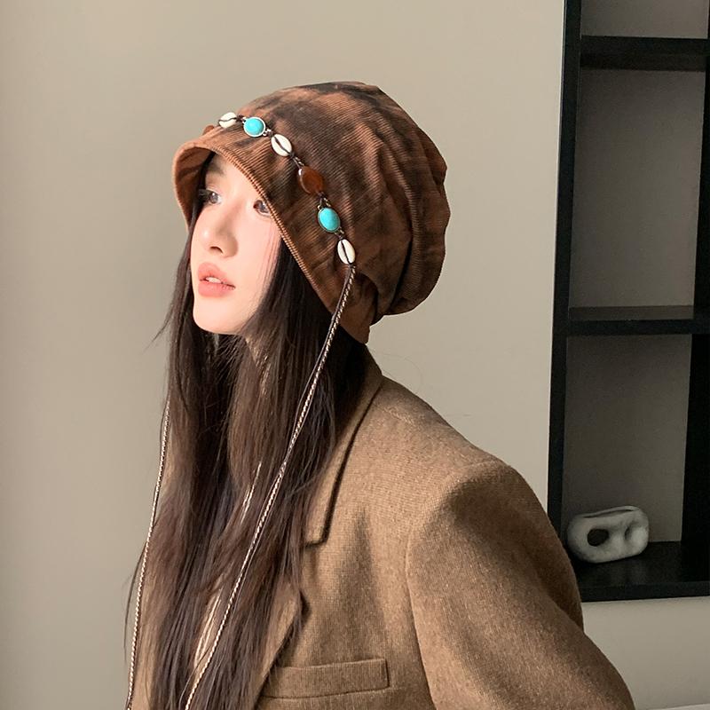 美式复古韩系堆堆帽简约包头冷帽