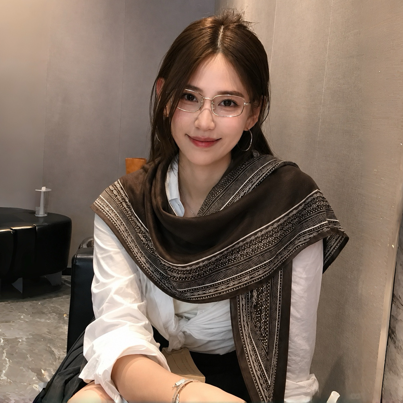 复古印花披肩女2026新款百搭