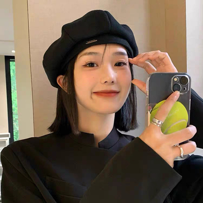 韩系贝雷帽时尚洋气显脸小帽子冬