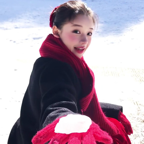 【圣诞红】氛围感加长版围巾