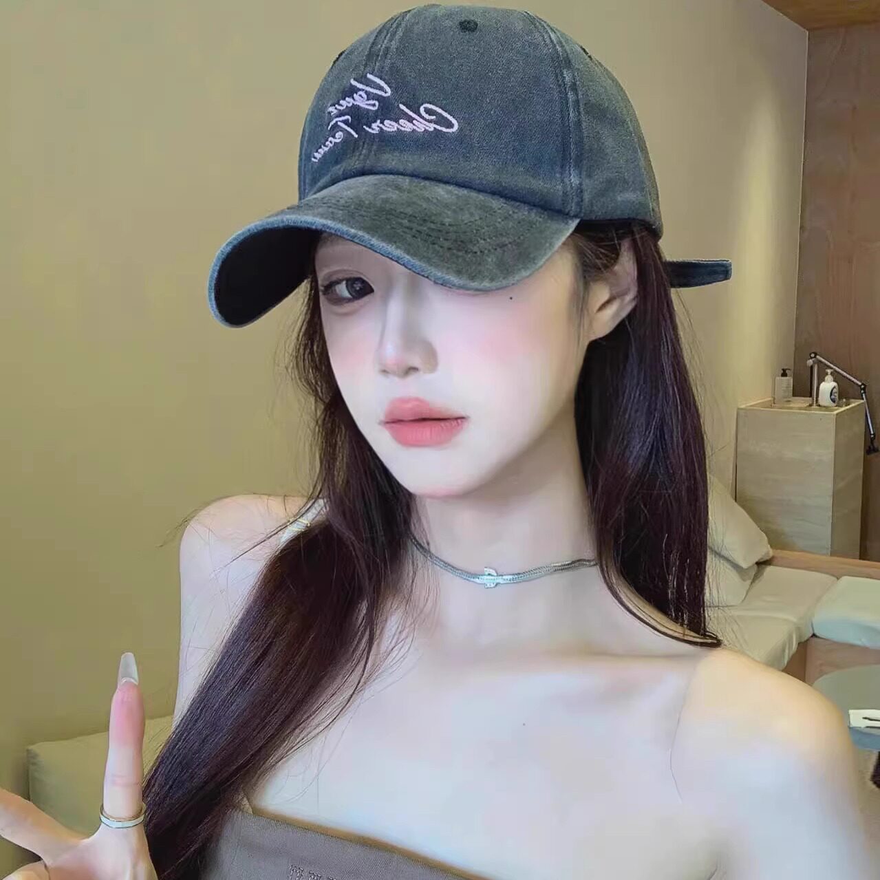 赵露思同款棒球帽女2025新款灰色夏季薄款防晒显脸小水洗鸭舌帽子