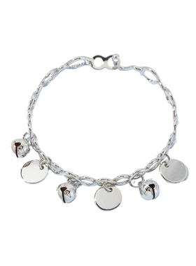 三福休闲多铃铛手镯单个 气质时尚设计感精美首饰801502