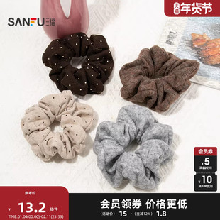 三福针织净色波点发束单个 时尚优雅发饰配饰头饰发圈850884