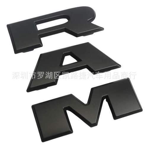 适用于新款道奇RAM中网标 改装侧标 RAM皮卡后尾箱标 RAM5件套标