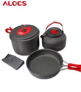 ALOCS爱路客2-3人户外野餐锅套装野炊用品锅具露营装备CW-C19T
