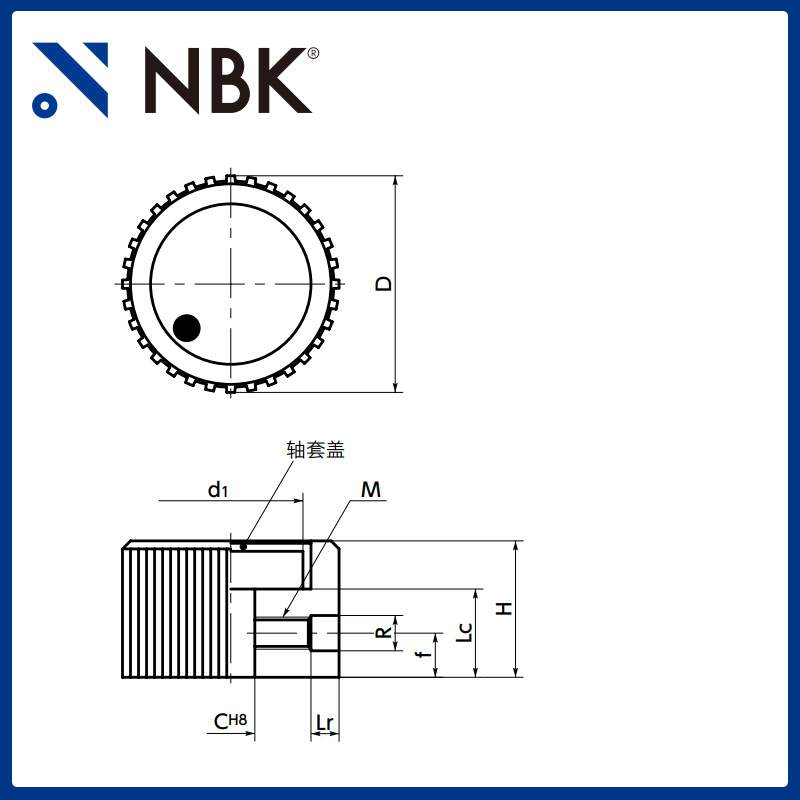 NBK ECX 铝制控制旋钮 带符号标记旋钮手轮带内六角止动螺丝