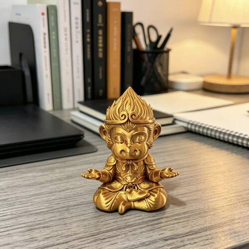 3D打印小悟空可爱毛笔搁摆件