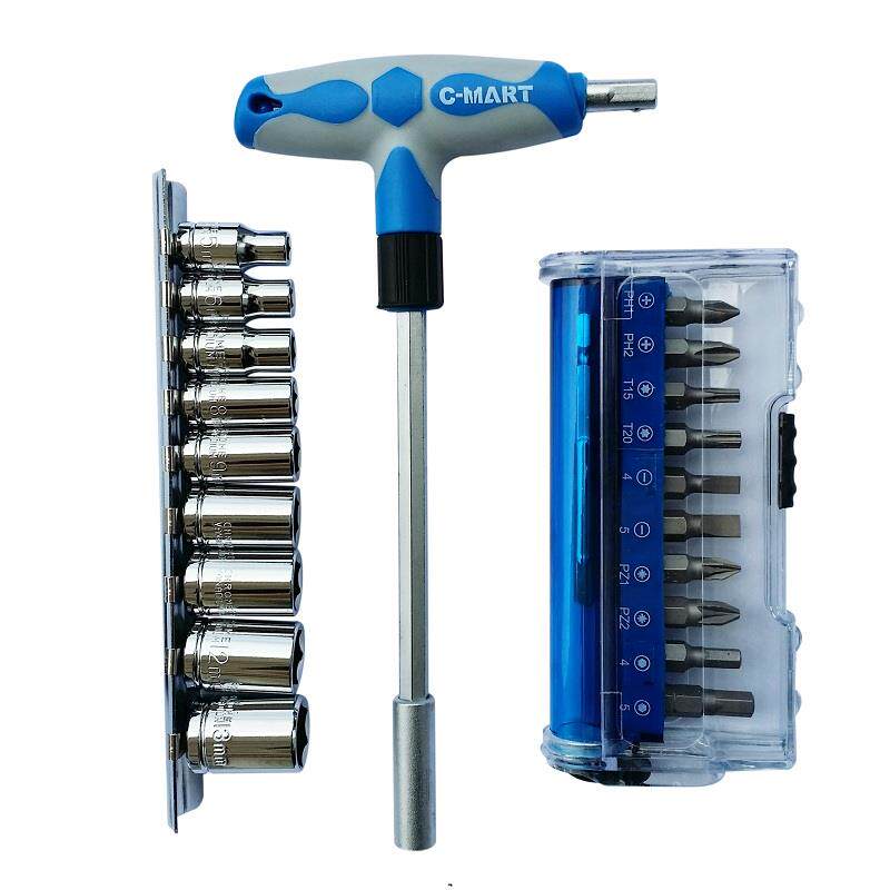 套筒工具K0006C-MART/西玛21件套汽修 自行车修理 内六角 机修