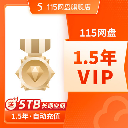 115网盘 1.5年VIP含5TB空间 专享提速通道 在线预览视频 自动到账